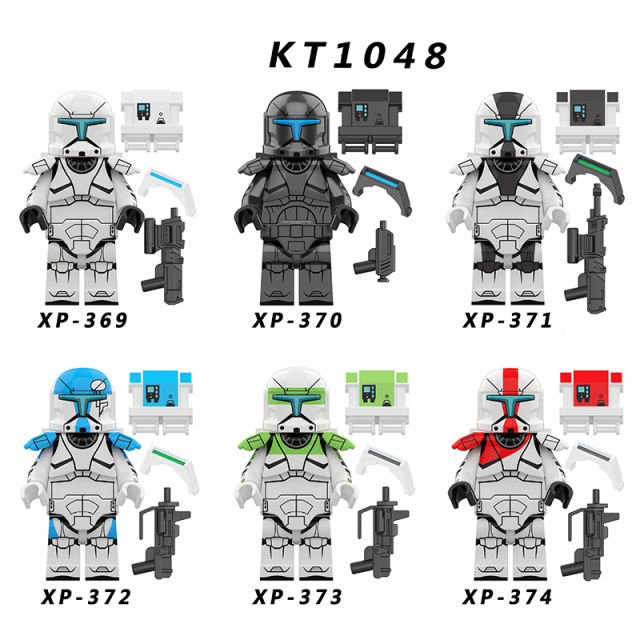 KT1048 Star Wars Set Blue Commando Legion Mini Action Figures Science Fiction Clone Trooper Building Blocks Toys Children Gifts