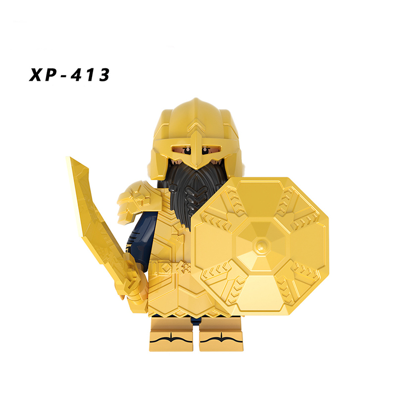 KT1054 Medieval Military Dwarf Action Figures Goat Mountain Copper Basket Soliders Weapon Building Blocks Children Gifts Toys