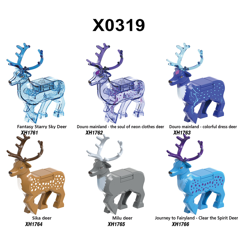 X0319 Douluo Mainland Nishang Deer Action Figures Sika deer Starry Sky Deer Building Blocks Creative Animals Toys Children Gifts