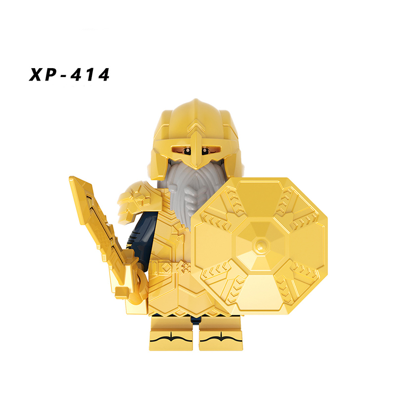 KT1054 Medieval Military Dwarf Action Figures Goat Mountain Copper Basket Soliders Weapon Building Blocks Children Gifts Toys