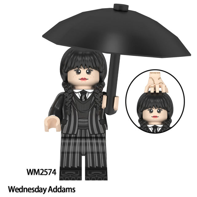 Netflix US TV Series Wednesday Addams Minifigs Building Blocks Umbrella Mini Action Figure Character Accessories Toys Gifts Kids