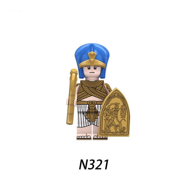 N321 Military Series Egyptian Pharaoh Minifig Building Blocks Medieval Army Soldier Palace Guard Infantry Ｗeapon Accessories Toy