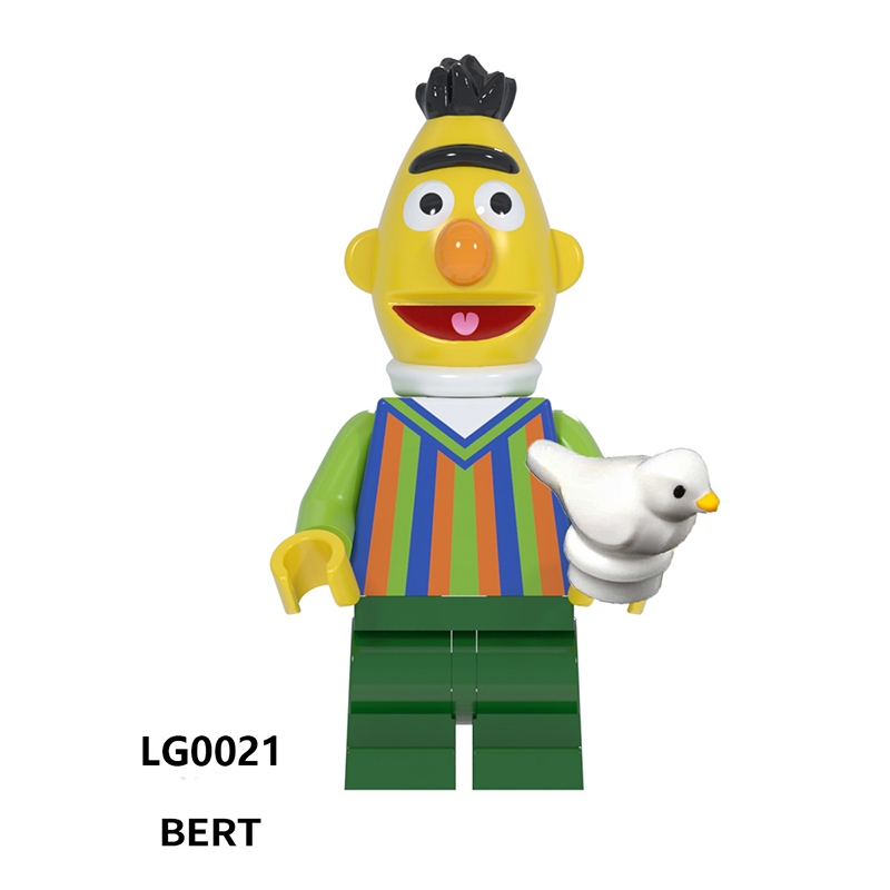 LG1003 Cartoon Series Sesame Street Bird Bert Action Figures Elmoeni Model Building Blocks Children Birthday Gifts Boys Girls