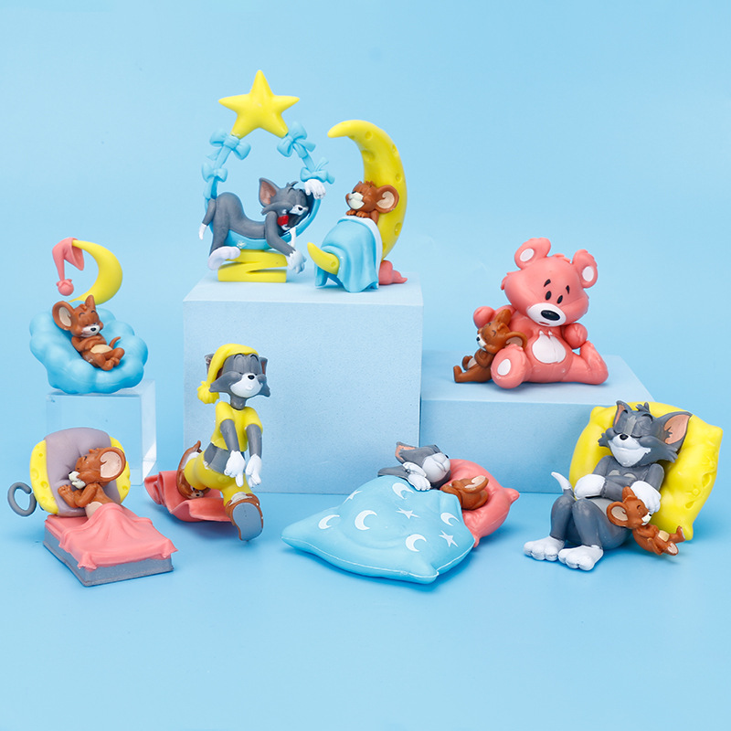 PVC Tom and Jerry Movie Series Action Figure Cartoon Anime Cat Mouse Bear PVC Statue Collection Model Decoration Toys Gifts Girl