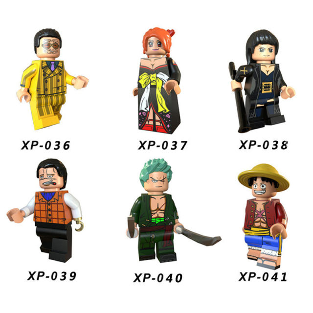 XP036-041 6PCS One Piece Action Figures Luffy Nami Anime Model Collection Building Blocks Compatible Children Toys Birthday Girls