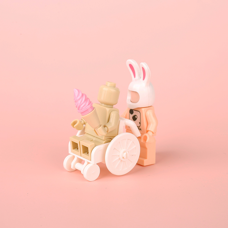 MOC City Series Patient Wheelchair Building Blocks Figures Accessories White Model Brick Children Toy Gift Compatible With 24312