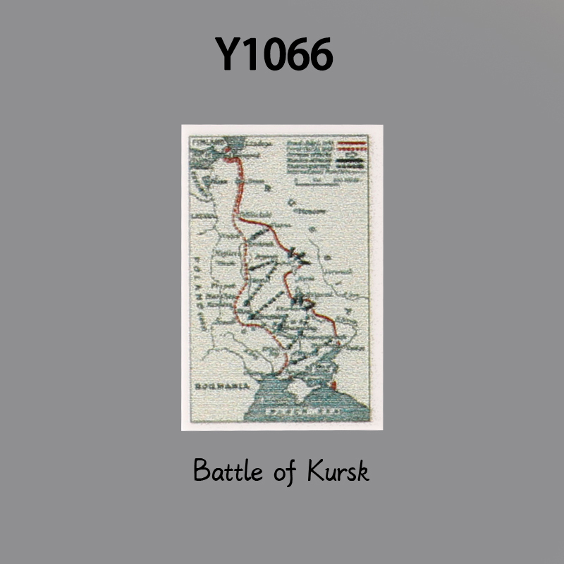 WW2 Military Series Army Battle Of The Bulge Building Blocks European Campaign Map 3 Print Tile Model Soldier Children Gifts Toys
