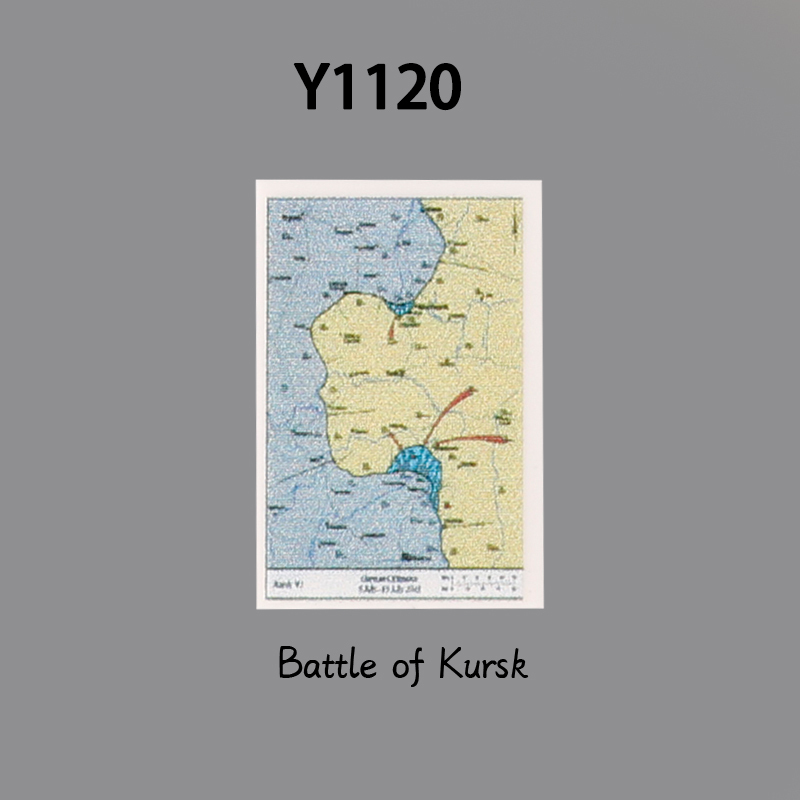 WW2 MOC Military Battle Prokhorovka Building Blocks European Campaign Map 10 Print Tile Collection Compatible Children Gifts Toys