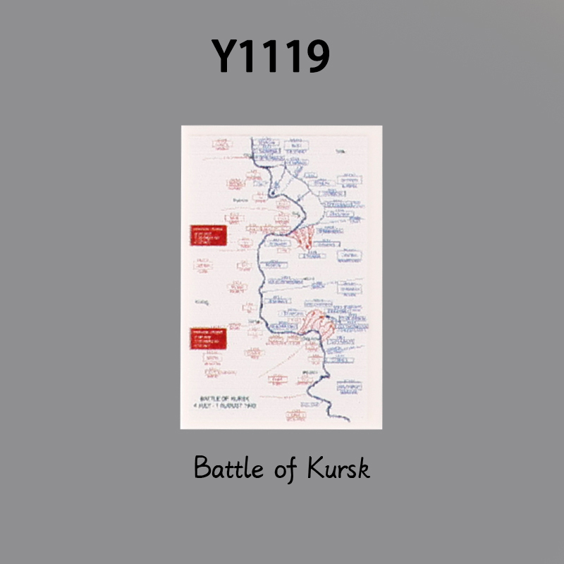 WW2 MOC Military Battle Prokhorovka Building Blocks European Campaign Map 10 Print Tile Collection Compatible Children Gifts Toys