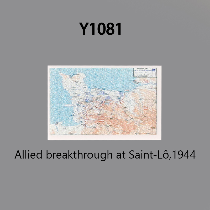 WW2 MOC Military Series Army Attack Route Building Blocks European Campaign Map 11 Print Tile Model Compatible Children Gifts Toys