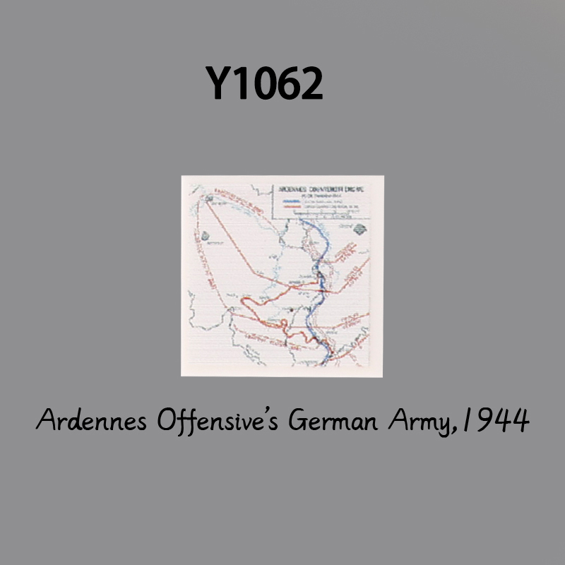 WW2 Military Series Army Battle Of The Bulge Building Blocks European Campaign Map 3 Print Tile Model Soldier Children Gifts Toys