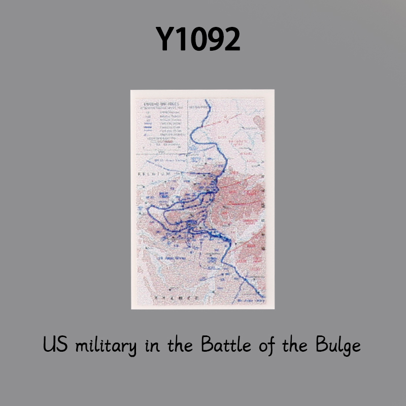 WW2 Military Normandy Operation Building Blocks European Campaign Map 6 Print Tile Model Collection Soldier Children Gifts Toys