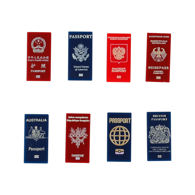 MOC National Passport Serie Printed Building Blocks China Australia British America Canada Country International Accessories Toy