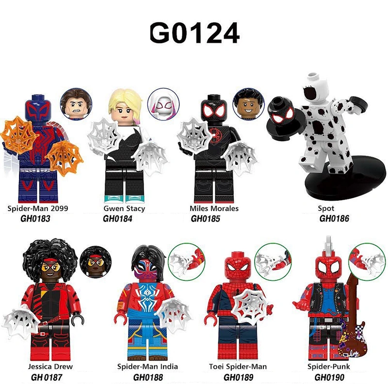 lego hombre araña 2099 calcomanías