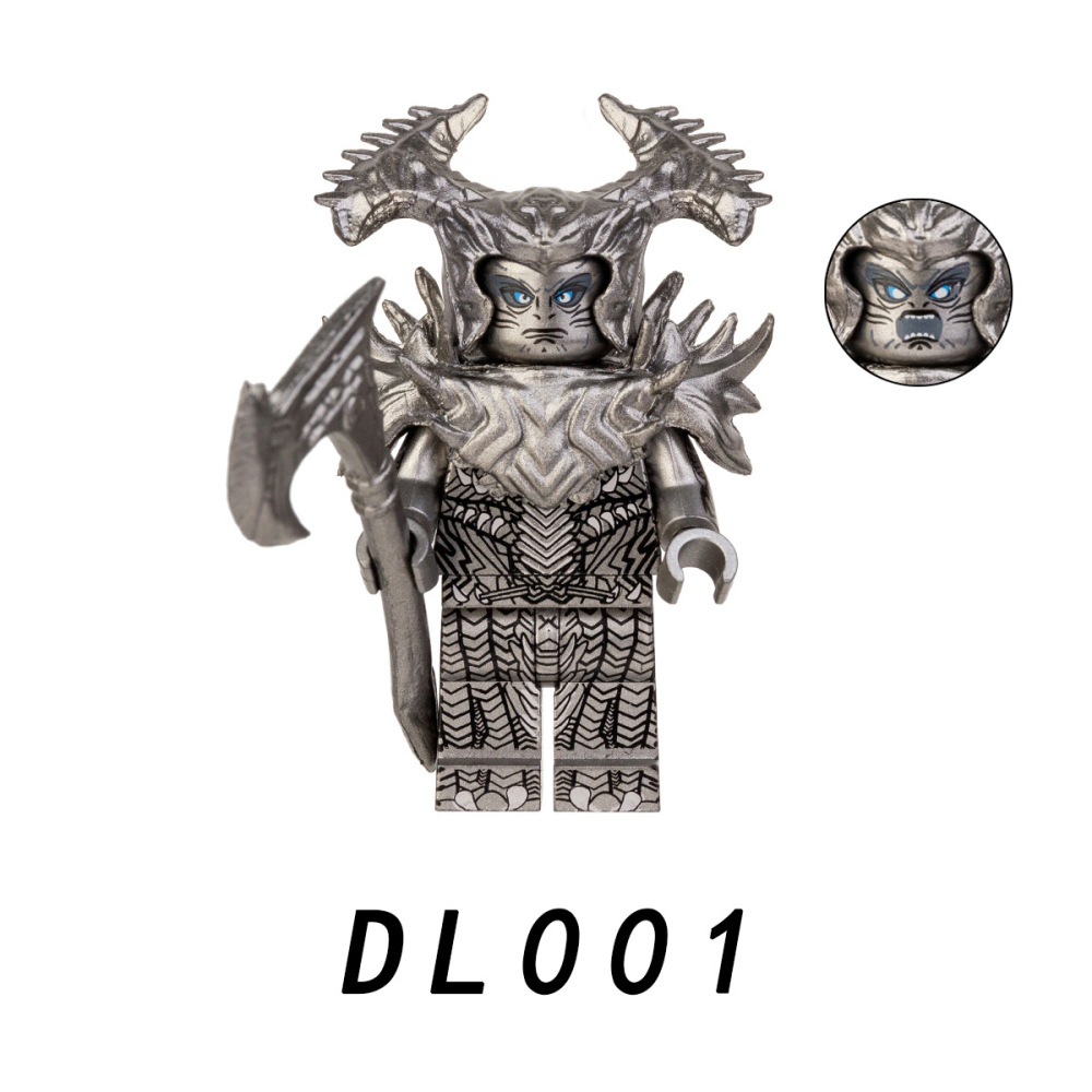 DL001 DC Comics Supervillains Steppenwolf Minifigs Building Blocks Marvel Series New God Justice League Weapon Sickle Helmet Toy