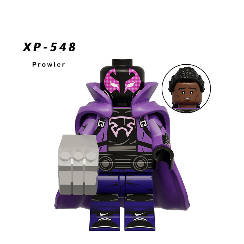 KT1072 American Marvel Superheroes Spider Man Series MinifiguresIron Building Blocks Prowler Rhino Blackened Spot Weapon Toys
