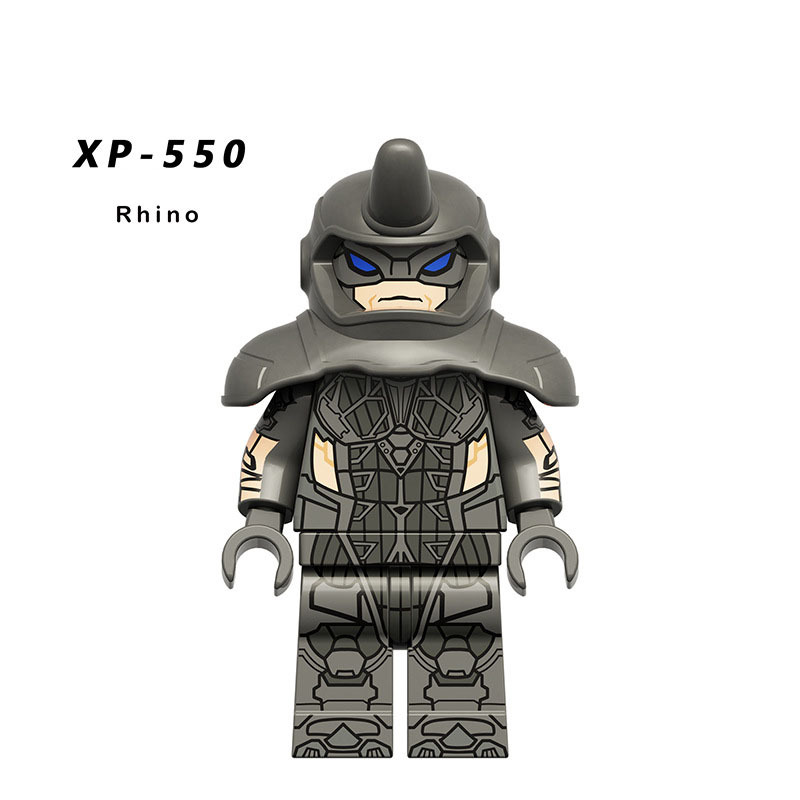 KT1072 American Marvel Superheroes Spider Man Series MinifiguresIron Building Blocks Prowler Rhino Blackened Spot Weapon Toys