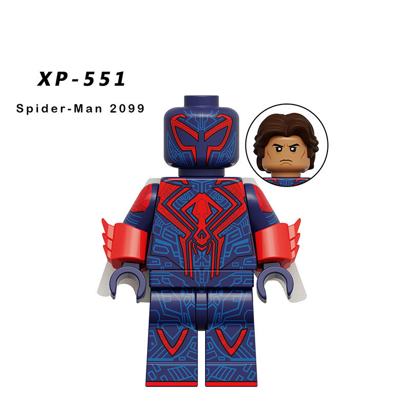 KT1072 American Marvel Superheroes Spider Man Series MinifiguresIron Building Blocks Prowler Rhino Blackened Spot Weapon Toys