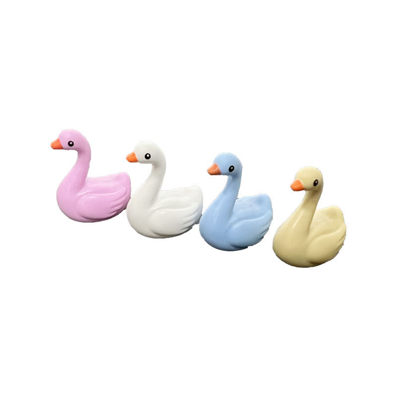 MOC City Animal Series White Black Pink Goose Building Blocks Sky Blue Beige Swan Birds Figure Accessories Compatible Toys Gifts