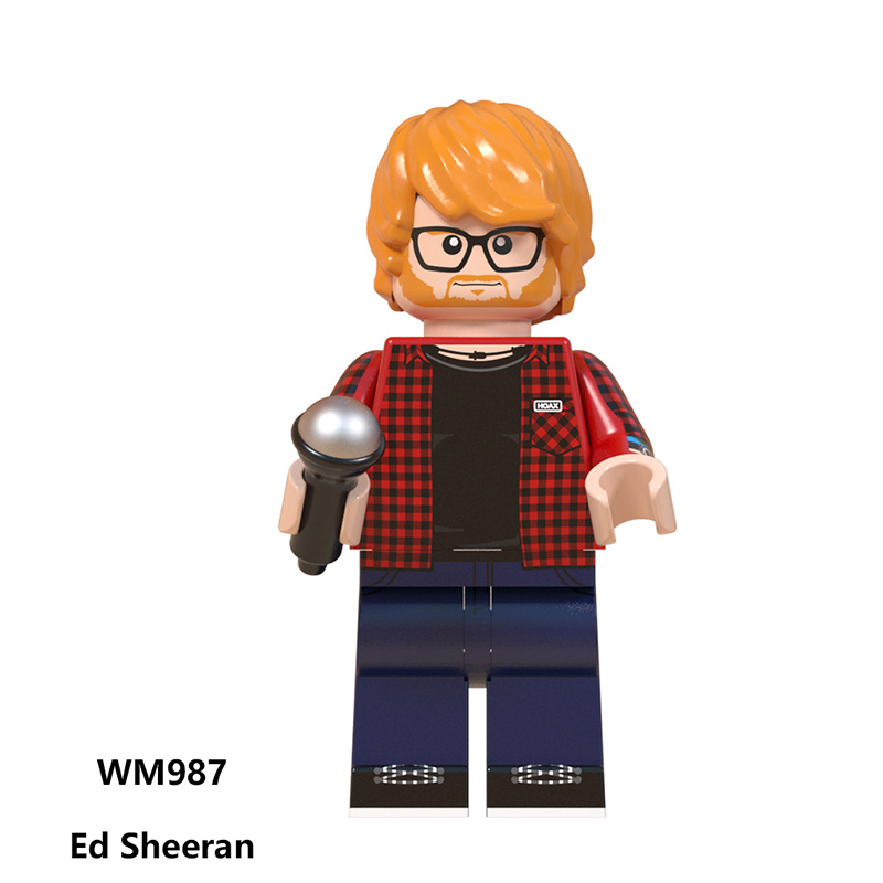 WM6093 Celebrity Series Ed Sheeran Action Figures Minifigs Building Blocks Singer Model Collection Children Birthday Gifts Toys