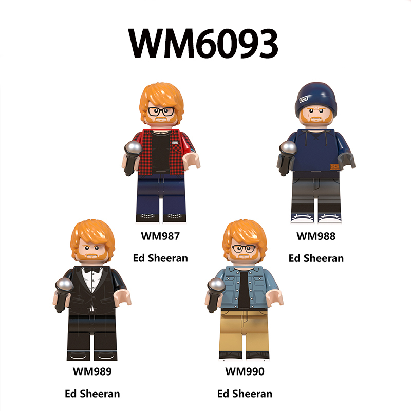 WM6093 Celebrity Series Ed Sheeran Action Figures Minifigs Building Blocks Singer Model Collection Children Birthday Gifts Toys