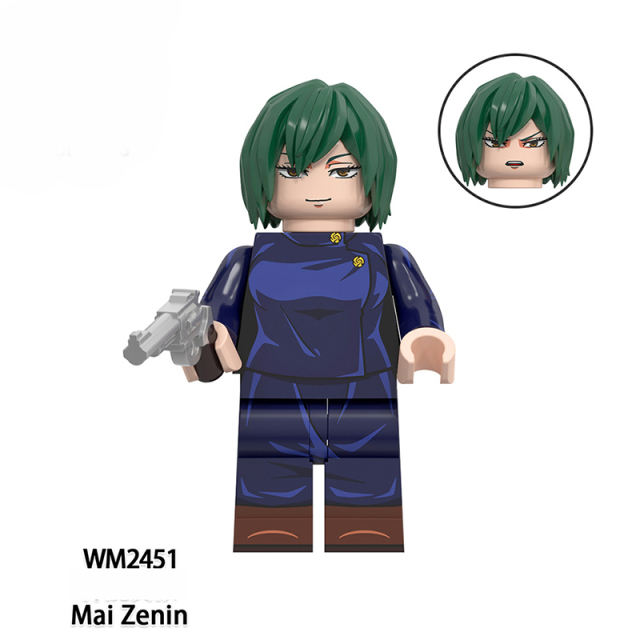 WM6149 Japanese Anime Jujutsu Kaisen Series Minifigs Building Blocks Mai Zenin Gojo Satoru Character Weapon Gun Sword Toys Gifts