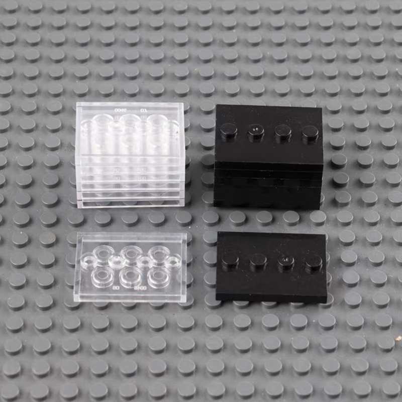 MOC Small Particle Building Block 3 * 4 Black Transparent Bottom Plate Children City Bricks Accessories Compatible With 88646