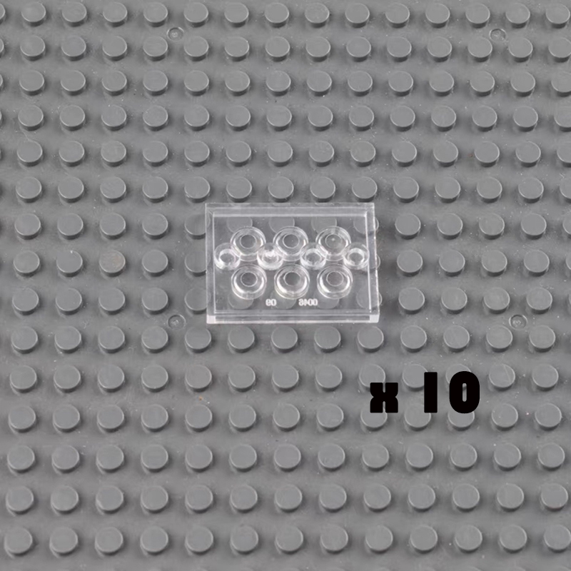 MOC Small Particle Building Block 3 * 4 Black Transparent Bottom Plate Children City Bricks Accessories Compatible With 88646