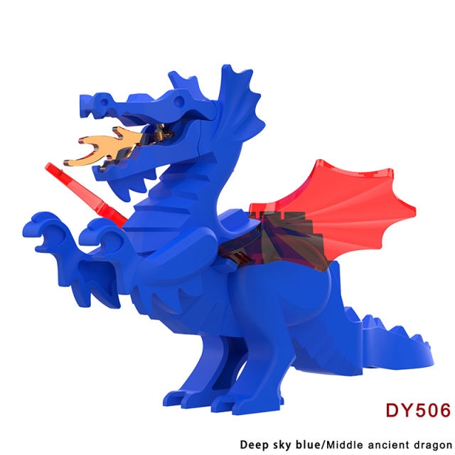 Medieval Series Fire Dragon Building Blocks Middle Ages Castle Lion Knight Mount Ancient Syrax Meleys Wing Accessories Toys Boys