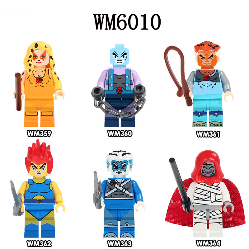 WM6010 Cartoon Movie Series Thunderbolt Cat Tiger Warrior Action Figures MOC Building Blocks Toys Model Children Birthday Gifts
