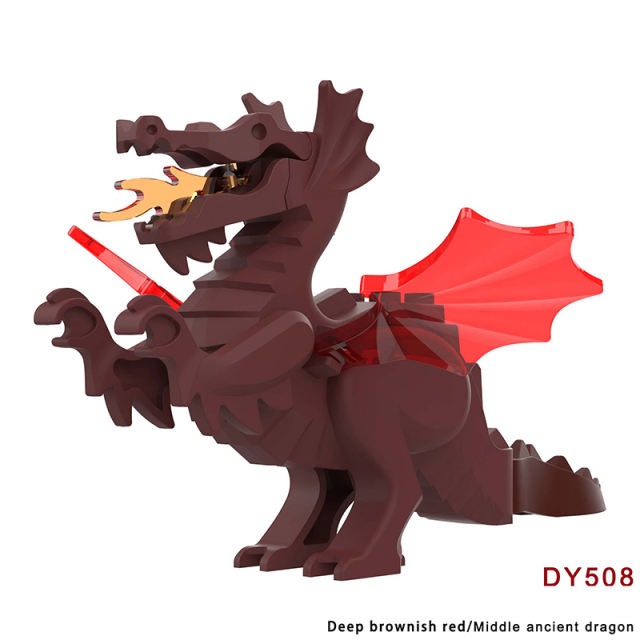 Medieval Series Fire Dragon Building Blocks Middle Ages Castle Lion Knight Mount Ancient Syrax Meleys Wing Accessories Toys Boys