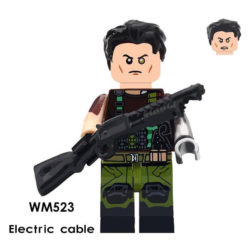 WM6034 Marvel Series Deadpool Domino Action Figures Peter Building Blocks DC Electric Cable Minifigs Model Children Gifts Toys