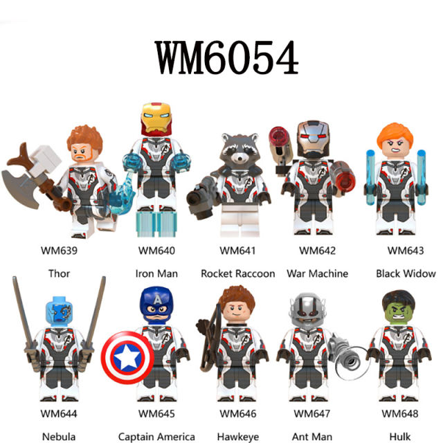 WM6054 Marvel DC Series Captain America Thor Action Figures Hulk Iron Man Building Blocks Black Widow Minifig Children Gifts Toys