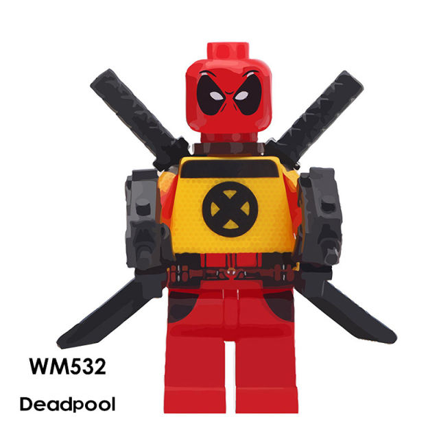 WM6034 Marvel Series Deadpool Domino Action Figures Peter Building Blocks DC  Electric Cable Minifigs Model Children Gifts Toys