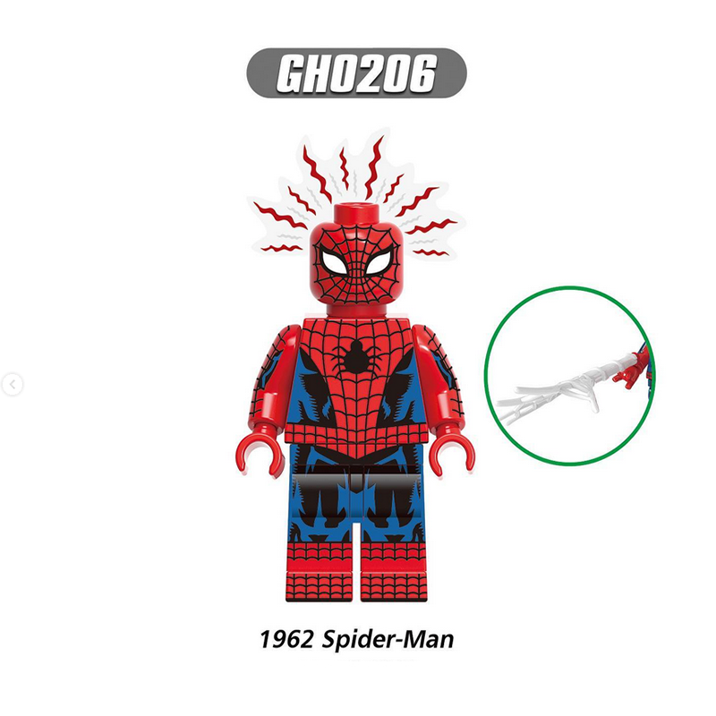 G0126 DC Comics Marvel Spider Man Minifigs Building Blocks Superheroes Series Peter B Parker The Avengers Weapon Toys Gifts Boys