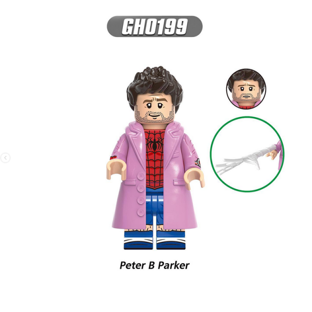 G0126 DC Comics Marvel Spider Man Minifigs Building Blocks Superheroes Series Peter B Parker The Avengers Weapon Toys Gifts Boys