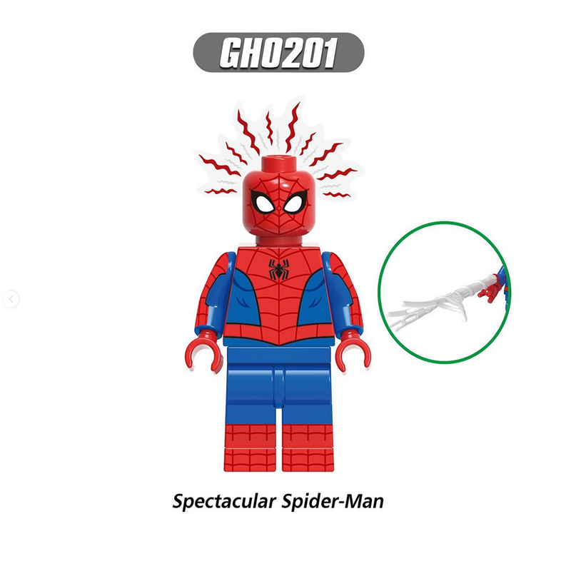 G0126 DC Comics Marvel Spider Man Minifigs Building Blocks Superheroes Series Peter B Parker The Avengers Weapon Toys Gifts Boys