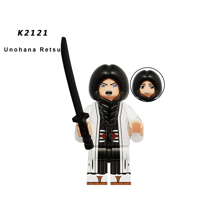 KDL816 Japanese Anime Bleach Series Minifigs Building Blocks Jump Comics Kurosaki Ichigo Kuchiki Rukia Character Weapon Toys Boy
