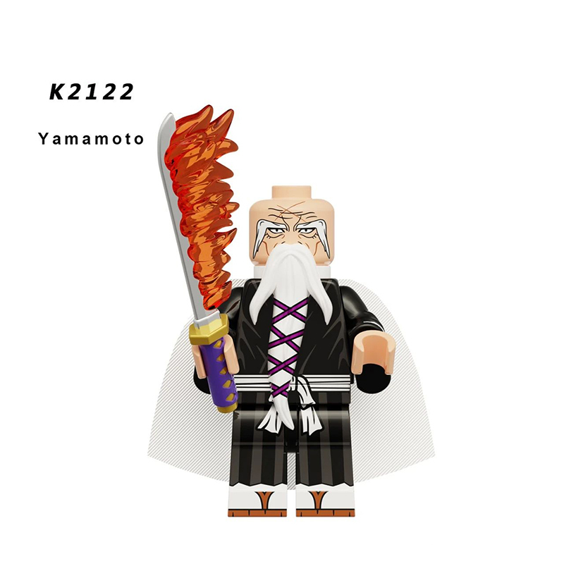 KDL816 Japanese Anime Bleach Series Minifigs Building Blocks Jump Comics Kurosaki Ichigo Kuchiki Rukia Character Weapon Toys Boy