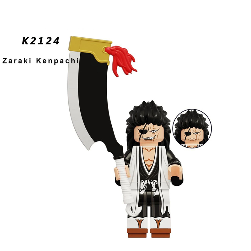 KDL816 Japanese Anime Bleach Series Minifigs Building Blocks Jump Comics Kurosaki Ichigo Kuchiki Rukia Character Weapon Toys Boy