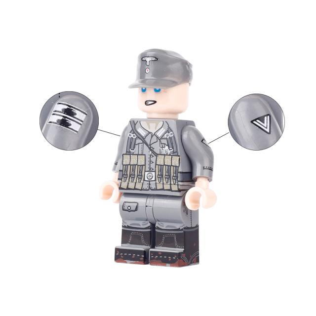 German Military 038DL Obergefreiter Minifigs Building Blocks Army Soldiers War Helmet Gun Weapon Accessories Model Toys Boy Gift