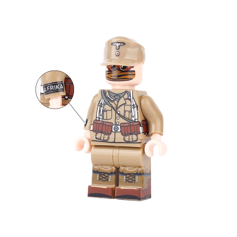 058DL North African Infantry Minifigs Building Blocks Military Series Army Soldiers War Gun Weapon Accessories Models Toys Boys