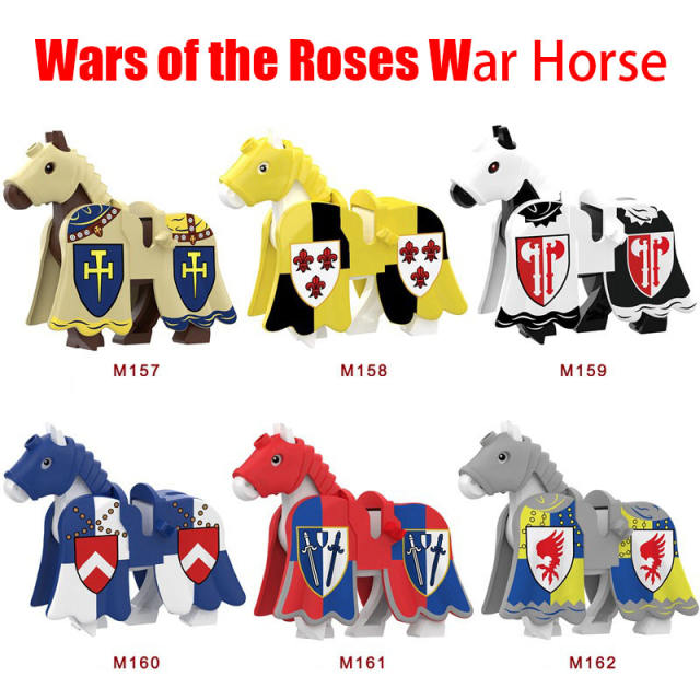 Medieval Series England Civil Wars Of The Roses Horse Building Blocks Army Soldiers Knight Infantry Sword Shield Helmet Boy Toys