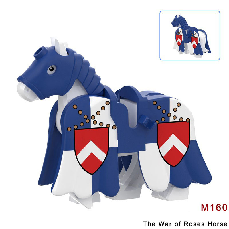 Medieval Series England Civil Wars Of The Roses Horse Building Blocks Army Soldiers Knight Infantry Sword Shield Helmet Boy Toys