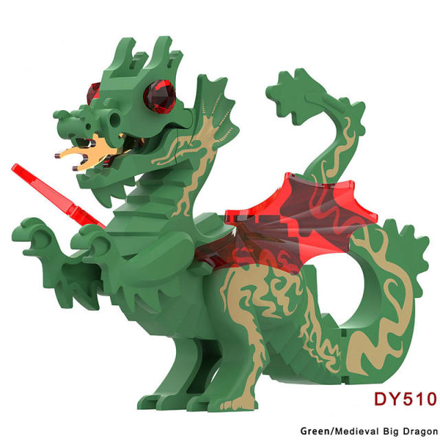 Medieval Series Fire Dragon Building Blocks Middle Ages Castle Lion Knight Mount Ancient Syrax Meleys Wing Accessories Toys Boys