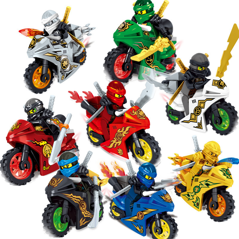 Masters of Spinjitzu Phantom Ninja Game Serie Minifigs Building Block Motorcycle Accessories Kai Smith Jay Walker Cole Character