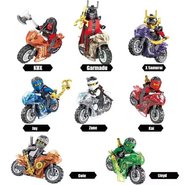 Masters of Spinjitzu Phantom Ninja Game Serie Minifigs Building Block Motorcycle Accessories Kai Smith Jay Walker Cole Character