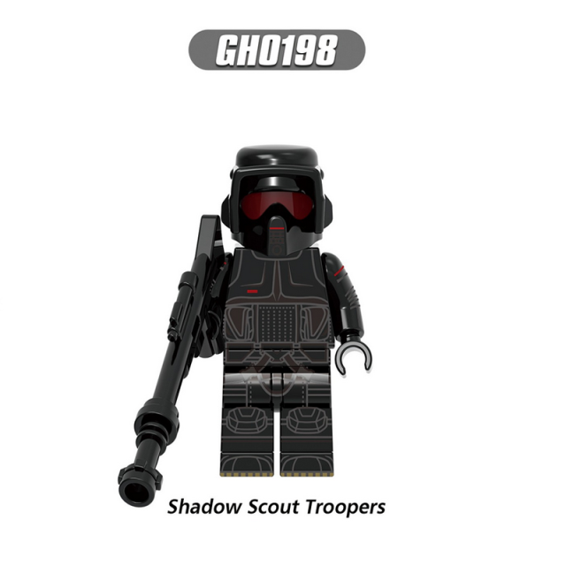 G0125 Star Wars Series Minifigs Building Blocks Superheroes Commander Bacara Clone Heavy Assault Trooper Weapon Lightsaber Toys