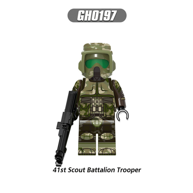 G0125 Star Wars Series Minifigs Building Blocks Superheroes Commander Bacara Clone Heavy Assault Trooper Weapon Lightsaber Toys