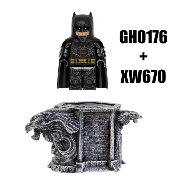 XW670 Batman Accessories Platform Minifigs Building Blocks DC Comics Marvel Series Eagle Pattern Stand Justice League Model Toys Boys